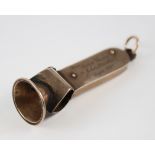 9ct Gold cased cigar cutter, with steel innards, engraved to side 'From Annie Varley to John