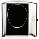 9ct White and Yellow Gold Choker Necklace weight 9.3g