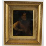 Portrait miniature. Oil on glass, depicting a portrait of Sir Philip Sidney (1554-1586), contained