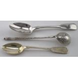 Three Russian silver spoons - all late Victorian. Two bear marks for Moscow. Two are quite well