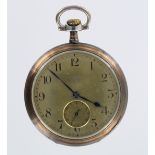 Gents Silver (0.900) "Omega" open face pocket watch circa 1913, movement no. 4529966. Approx 50mm