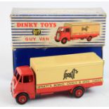Dinky Toys Guy Van (no. 917, Spratts), red cab & chassis with cream / red back, contained in
