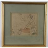 Three unattributed mixed media drawings, each depicting classical scenes, all mounted, framed &