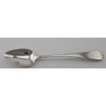 Aberdeen Old English, long silver teaspoon - has three marks for J. Begg including the rare dog
