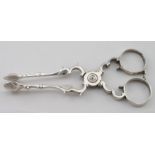 Georgian mid-18th c. Silver Sugar Nips/Tongs. Both arms are marked at the top with the marks "W.