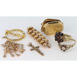 Mixed Jewellery lot of 9ct / Yellow metal Charms Rings Brooches and Locket weight 20.1g