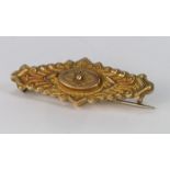 9ct Gold Bar/Memorial Brooch weight 2g