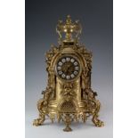Large reproduction gilt ormolu mantle clock, height 57cm, width 32cm, depth 16cm approx., sold as