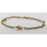 9ct Gold Fancy ladies Bracelet weight 3.1g