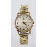 Gents Tissot 9ct cased automatic wristwatch circa 1961, the champagne dial with gilt arabic &