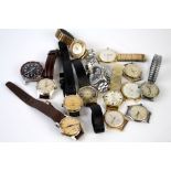 Collection of gents wristwatches, many seem to be automatics and working (when catalogued), makes