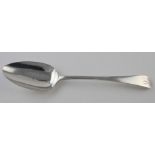 George III silver old English tablespoon, possibly John Plimmer, London, 1800. Weight 68.6g