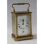 French five glass brass carriage clock, circa late 19th to early 20th century, dial marked 'Sir John