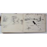 Album containing numerous, sketches, drawings, watercolours etc. by Dora Hamilton, circa early