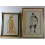 Stubbs (Annena). Two watercolour costume designs, one titled 'King of the South' and signed by