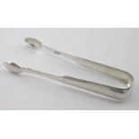 Dumfries silver, fiddle pattern, sugar tongs - David Gray c. 1830. Weight 1 ¼ oz