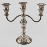 Small silver candelabra - has inscription round the base which reads "Presented in recognition of 25