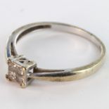 9ct White Gold Diamond set Ring size M weight 1.3g