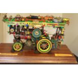 Large metal scratch built show quality display model of a Fowler traction engine, named 'Prince,