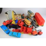 Plastic Toys. A collection of plastic toys of varying sizes, circa 1950s-70s, including cars,