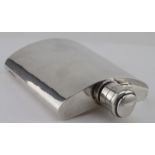 Silver hallmarked hip flask, total weight approx 175.5g