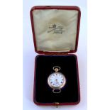 Boxed 9ct ladies fob watch by Waltham