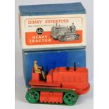 Dinky Supertoys Heavy Tractor (no. 563), orange body, green tracks, contained in original blue box