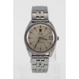 Gents stainless steel Omega Chronometer Electronic F300 circa 1972, the circular dial with baton