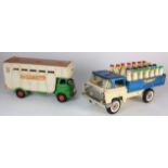 Two large Triang diecast toys, comprising a 'Riding Academy' horse box & Hiway milk lorry