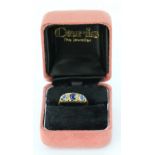 18ct Gold Ring set with Sapphires and Diamonds size O weight 2.5g