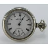 Waltham Watch Co railway pocket watch circa 1890/91, the white enamel dial with roman numerals and