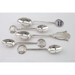 Five Hong Kong related silver spoons - various marks including three made by Tackhing. Weight 2oz