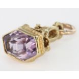 9ct Gold Amethyst Seal weight 4g