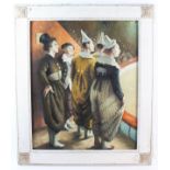 After Dame Laura Knight (1877-1970). Oil on board, depicting five clowns stood at the side of a