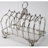 George IV silver six division toast rack, hallmarked London 1826. Approx 10.3oz