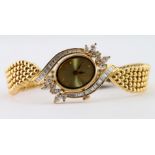 18ct Gold Watch total weight 34.8g containing 66 marquise and baguette Diamonds totalling 1.60ct