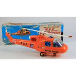 Japanese Battery operated RAF Air Sea Rescue Helicopter with whirling lighted blades, by Nomura,