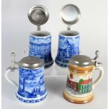 Four German Commemorative Ceramic Beer Tankards.