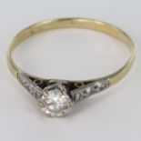 18ct Gold Solitaire Diamond Ring approx 0.25 ct weight size P weight 1.5g