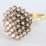 14ct Gold Floral Cluster QVC CZ set Ring size N weight 5.6g