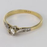 18ct Gold Solitaire Diamond Ring size M weight 1.8g