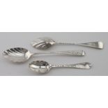 Three unusual attractive silver spoons - various hallmarks including one for 1816. Weight 1oz