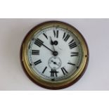 Brass ships bulkhead clock, possibly by Kelvin Bottomley & Baird Ltd (name heavily rubbed), white
