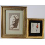 Five mixed media drawings, mostly pencil, one attributed to Charles Rowbotham (1826-1904), all