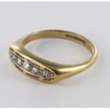 18ct Gold 5 stone Diamond Ring approx 0.25ct weight size P weight 3.9g