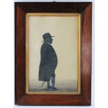 Silhouette. An original silhouette of George Barrow of Bowerham, circa 19th century inscribed to