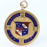 9ct Gold Yeadon Hospital Cup Compt. enamelled Fob 1934 Winners weight 8.8g
