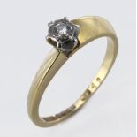18ct Gold Diamond Solitaire Ring size L weight 3.2g
