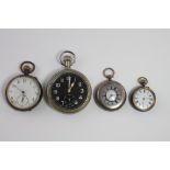 Pocket watches (4) Miltary issue screw back type, stamped on the back "^11136R" along with two