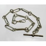 Hallmarked Silver (each link) pocket watch chain. Approx length 38cm and weighing 40.7g